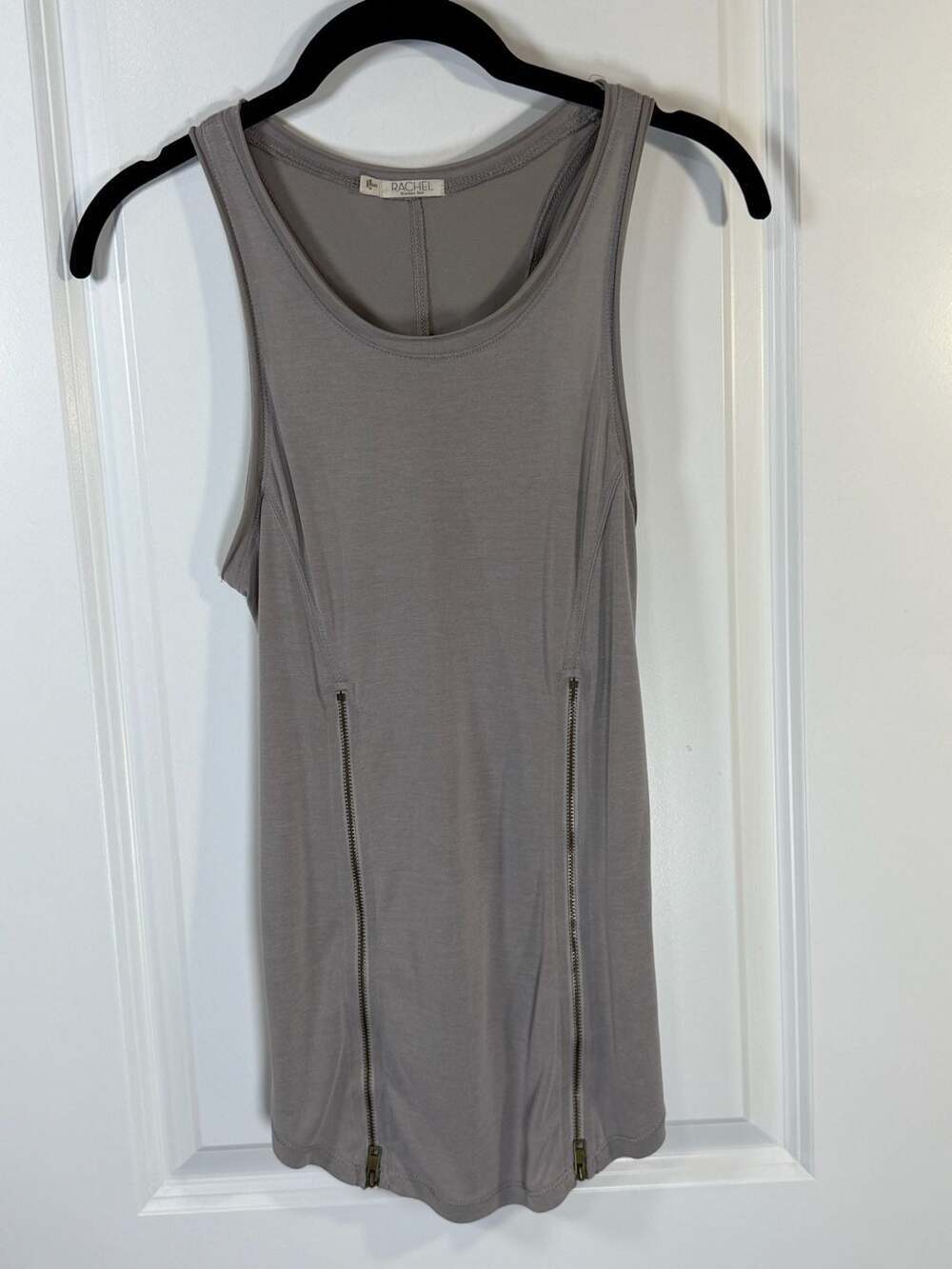 Rachel Rachel Roy Grey Side Zip Racerback Tank Top Size S
